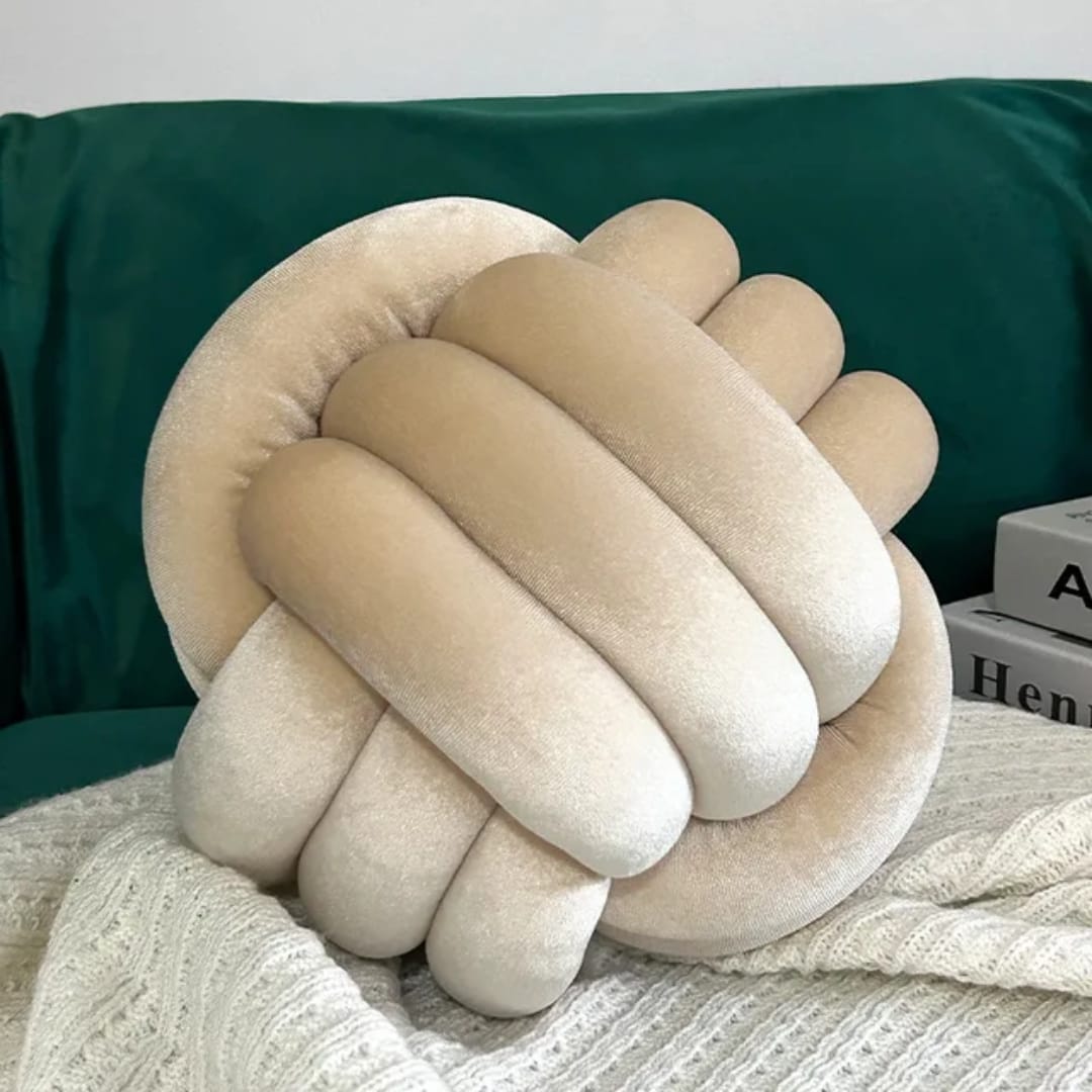 30cm Hand woven knot ball pillow for living room and bedroom decorative styling