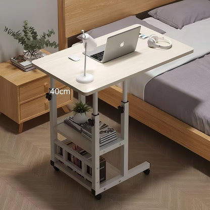 Adjustable C-Shaped Side Table With Wheels