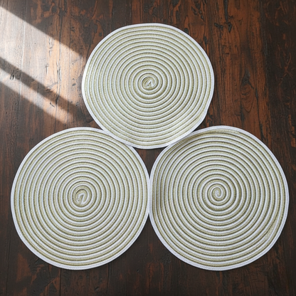 6Pcs Round Elegant Braided Table Mats Set