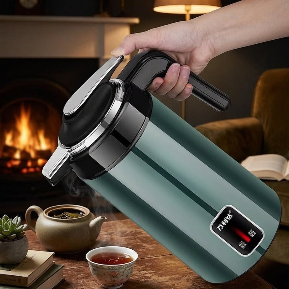 3 liter smart electric kettle with temperature control, double layer stainless steel body, and 5 hour keep warm function.**