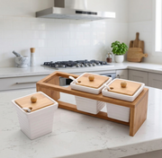 Spice organizer rack for kitchen storage and organizing spice jars neatly on countertop or in pantry
