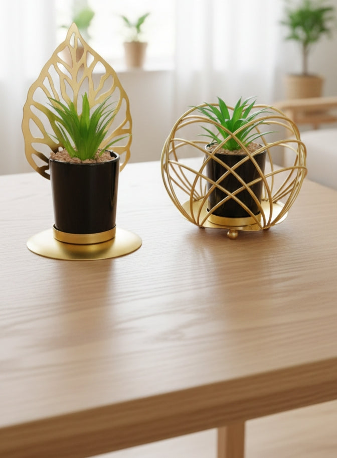 Ornamental succulent décor piece.