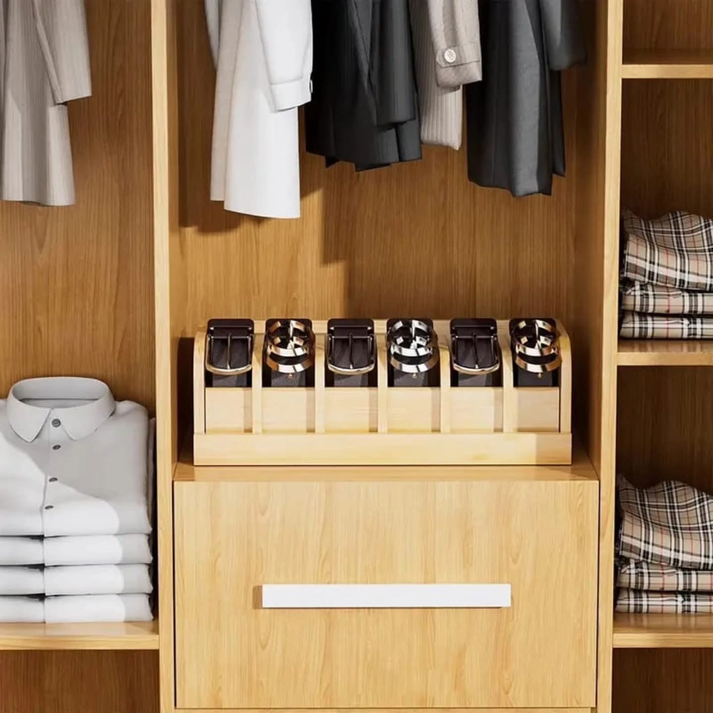 Bamboo Belt Organizer