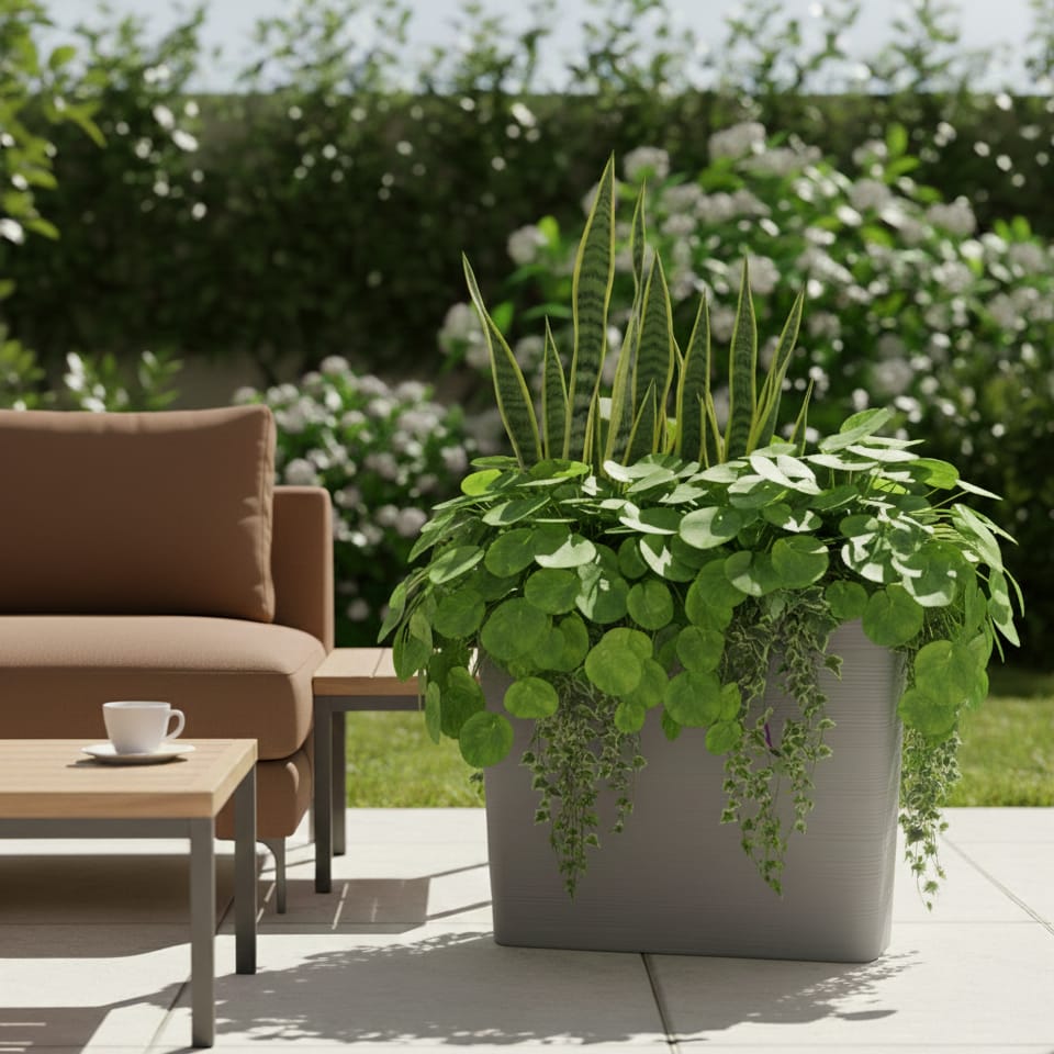 Rectangular Planter with Texture Finish