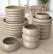 24-piece premium ceramic dinner set with dinner plates, side plates, salad bowls, and soup bowls