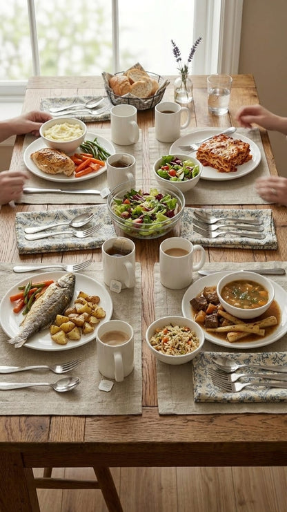 24-Piece White Ceramic Dinner Set
