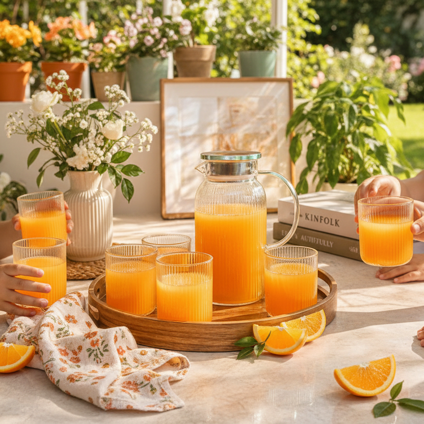 5 Piece Glass Tea Set