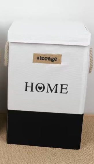 Foldable Storage And Laundry Hamper With Lid
