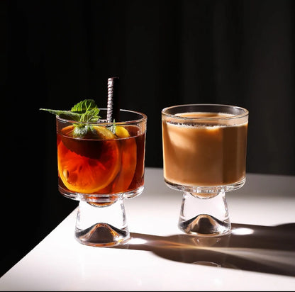 6-Piece crystal glassware set with mountain base design 340 ml for drinks and desserts