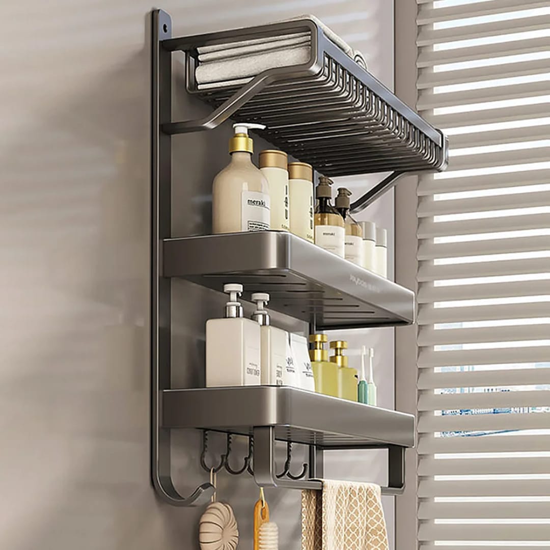 3-Tier Aluminum Bathroom Rack And Organizer
