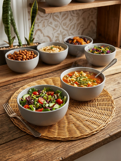 6-Piece Light Grey Bowl Set