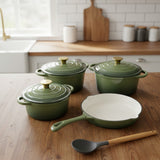 7pcs Enamel Cast Iron Cooking Pots Set