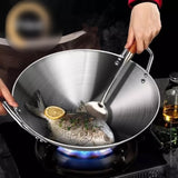 34cm Thickened Heavy Gauge Aluminum Wok Frying Pan
