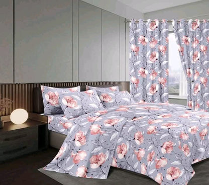 7Pcs Curtain And Duvet Set