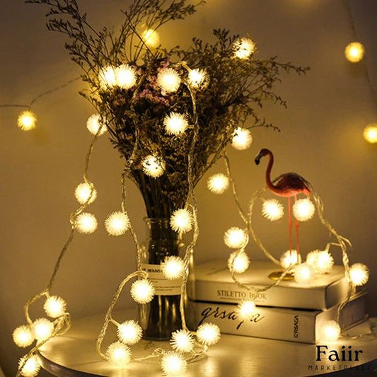 Battery-operated spike-shaped Christmas lights with remote control.