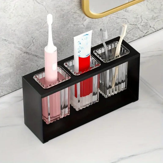 Multifunctional countertop organizer for toothbrushes kitchen tools and makeup brushes