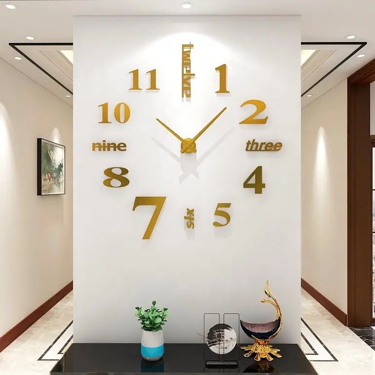 Acrylic Mirror Wall Clock with Pendulum