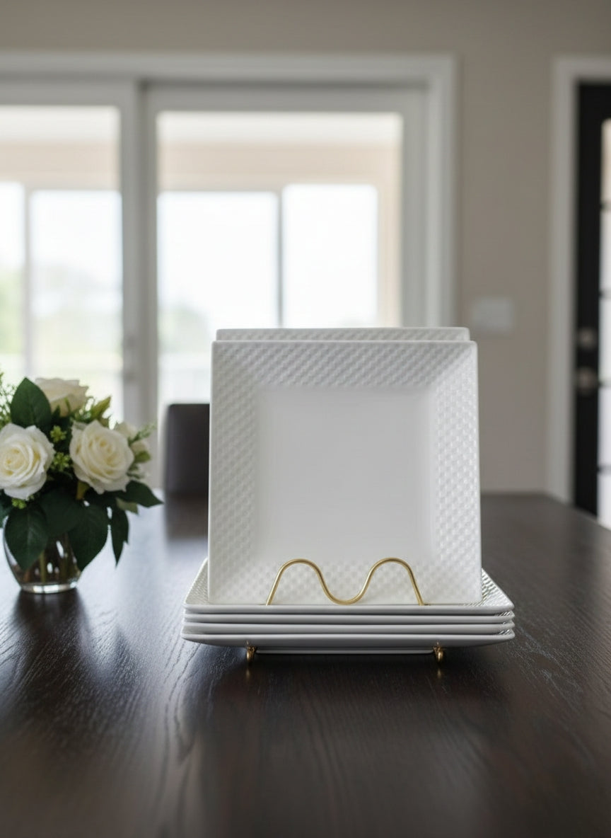 Six piece ceramic dinner plates set with 10.5 inch plates