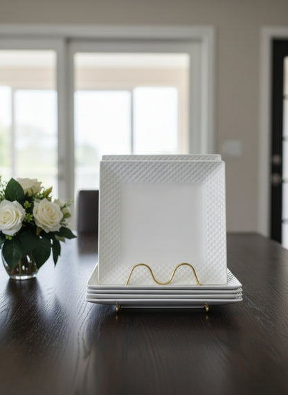 Six piece ceramic dinner plates set with 10.5 inch plates
