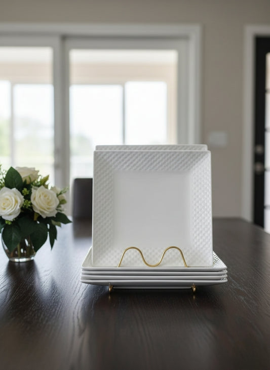 Six piece ceramic dinner plates set with 10.5 inch plates