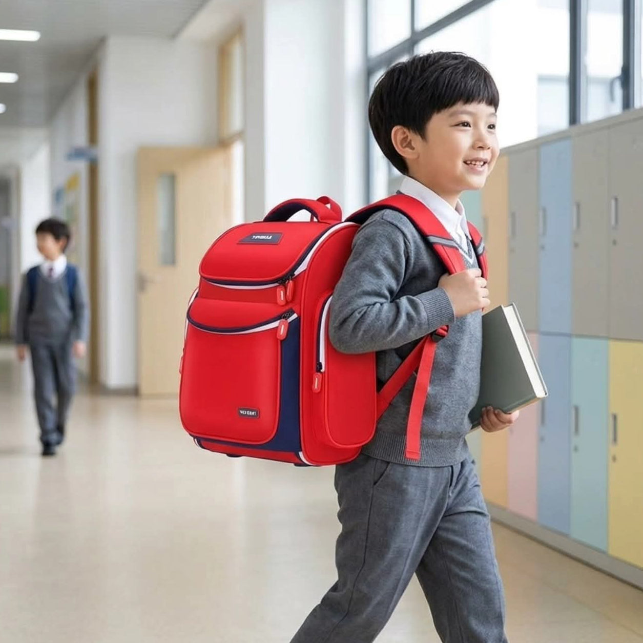 Waterproof YJ children school bag with spacious compartments and comfortable straps