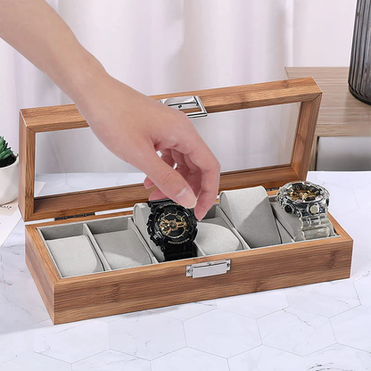 6Pc Wooden Watch Organizer