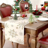 Christmas Snowman Gnome Linen Table Runner