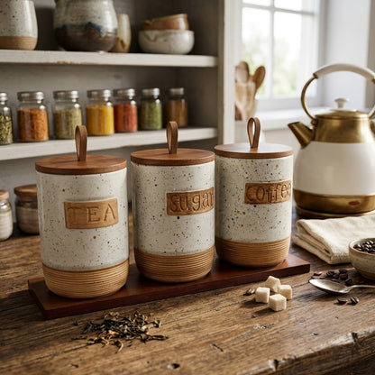 800ml Ceramic Coffee Bean Container Sealed Storage Jar