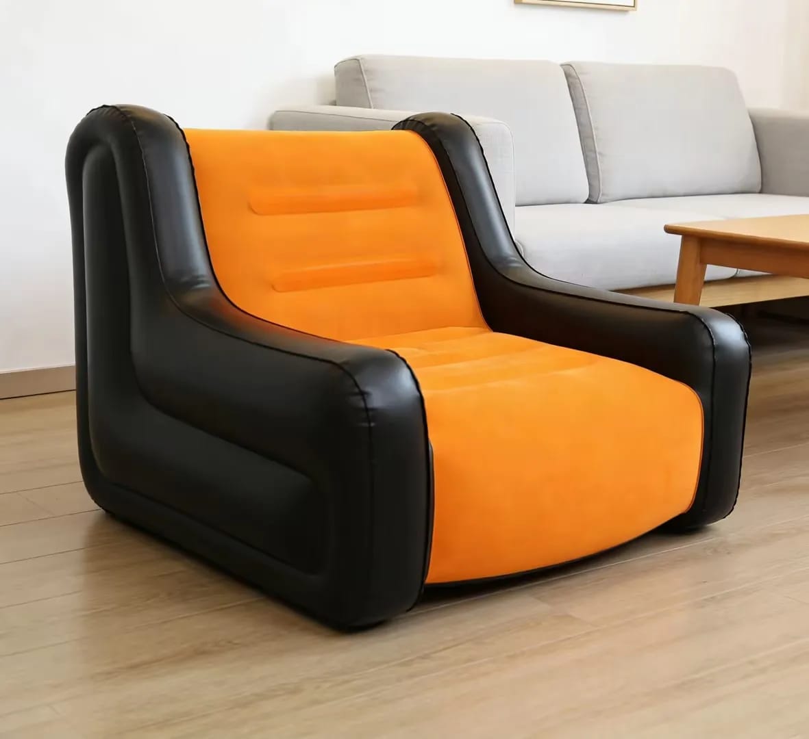Inflatable 1-Seater Sofa With Armrests And Free Pump