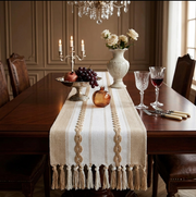 Heavy duty cotton table and bed runner 35×270cm for elegant home decoration