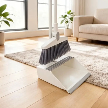 Rotating Long Broom & Scoop Dustpan Set