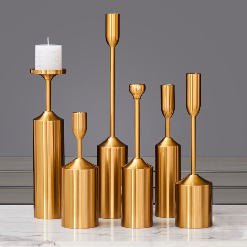 Gold Metal Candle Holder