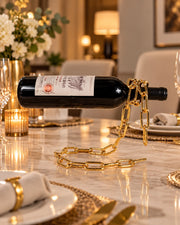 Gold Chain Wine Bottle Holder – Floating Bottle Design