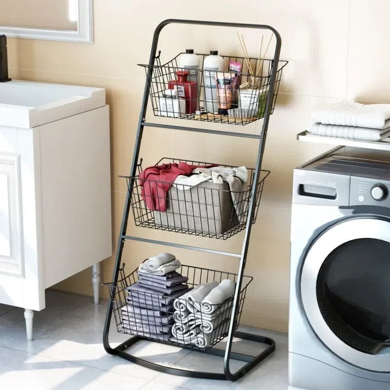 3-Layer Metallic Mesh Storage Rack