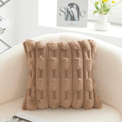 2Pcs Rabbit Fur Cushion Cover