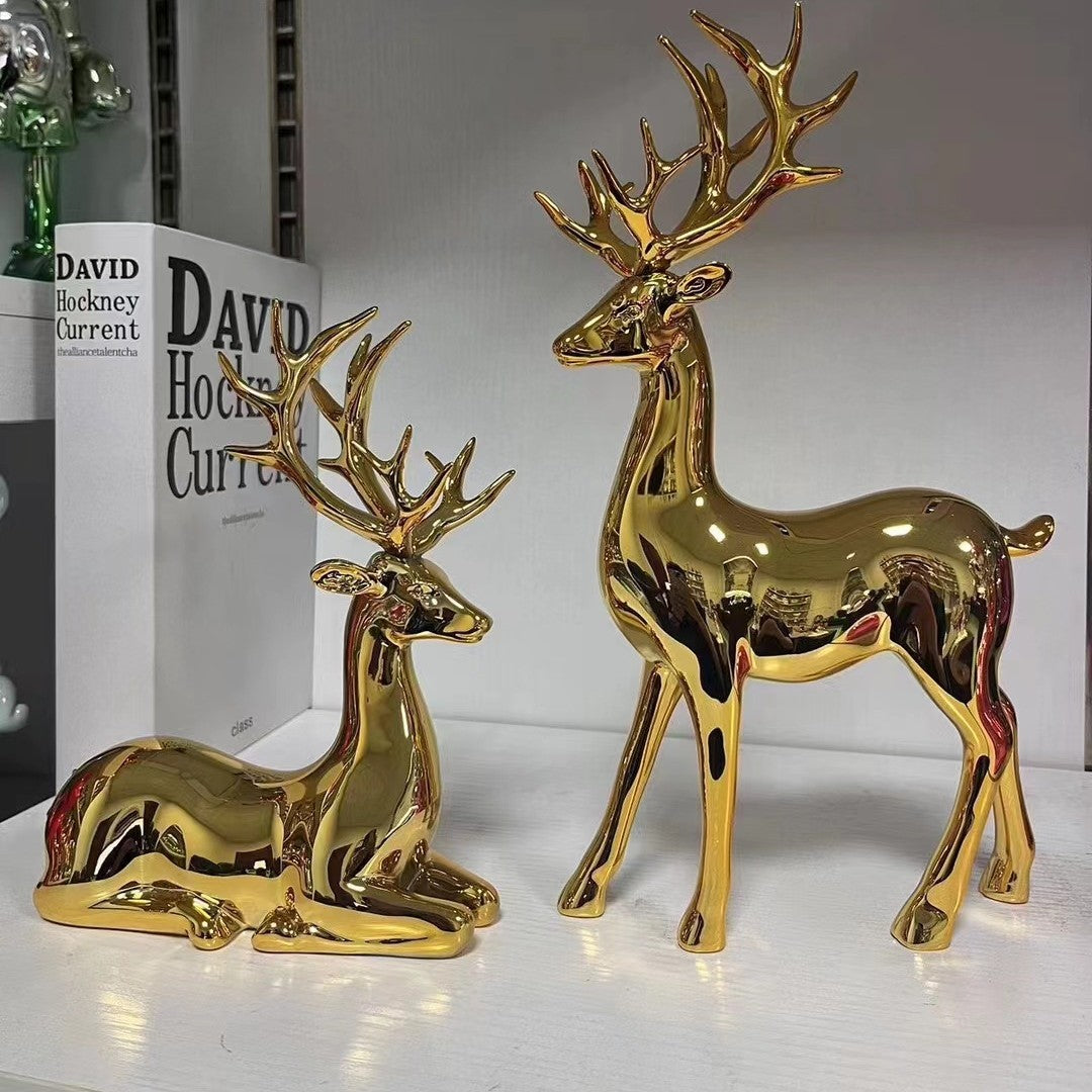 2pcs European Gold deers
