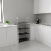 JN 104 four-tier metal storage rack with arched frame and laminate shelves available in multiple color options