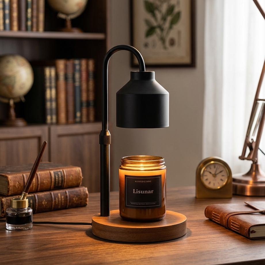 Electric Candle Warmer With Wooden Base