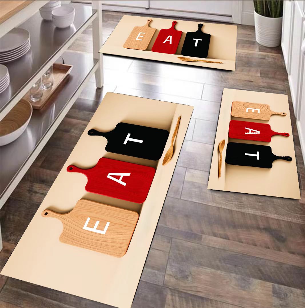 3Pc Rubber Kitchen Mat Set