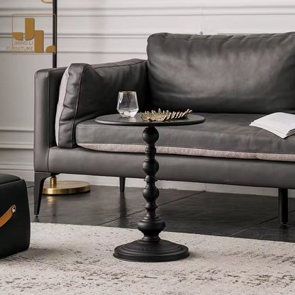 Retro Iron Pedestal Side Table 40cm