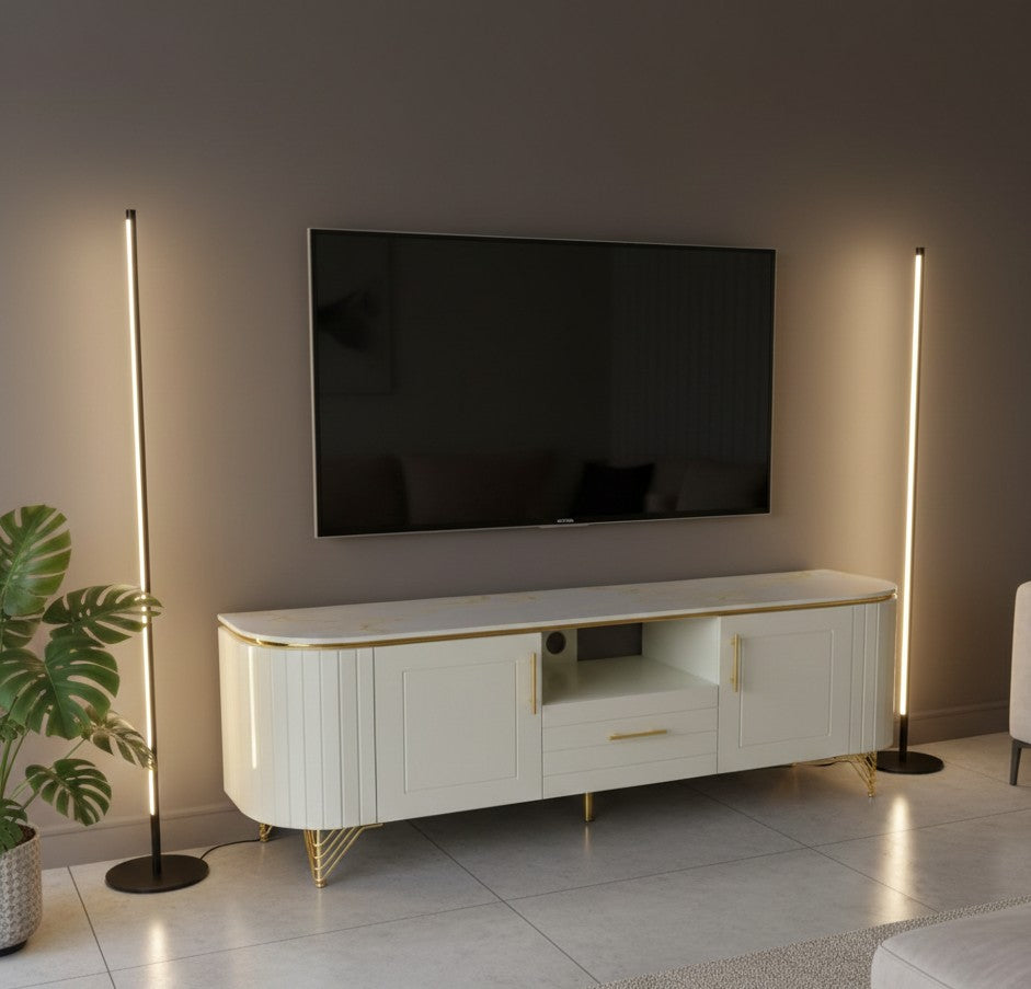 Modern 5.5 feet TV stand with a sleek contemporary design.