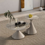 Marble-Top Nesting Coffee Tables with Metal Frame