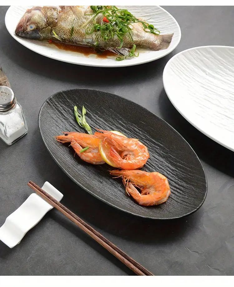 12 Inch Rock Stone Pattern Fish Plate