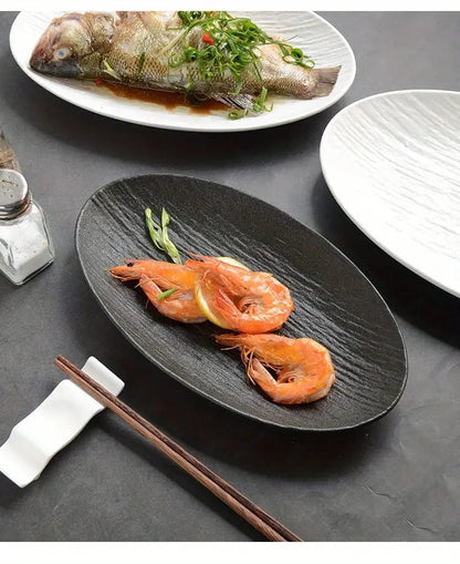 12 Inch Rock Stone Pattern Fish Plate