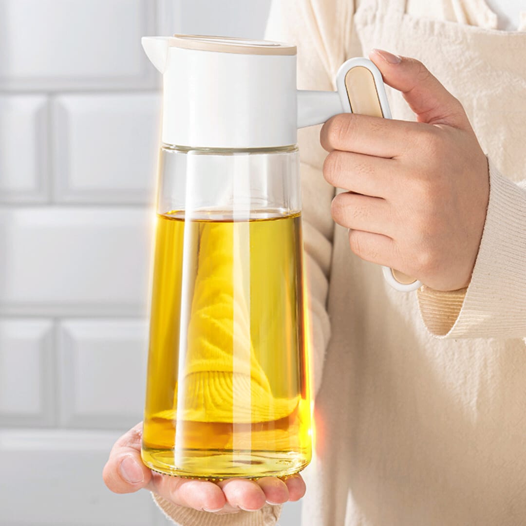 620ML Kitchen oil dispenser available in off white, purple, and mustard colors