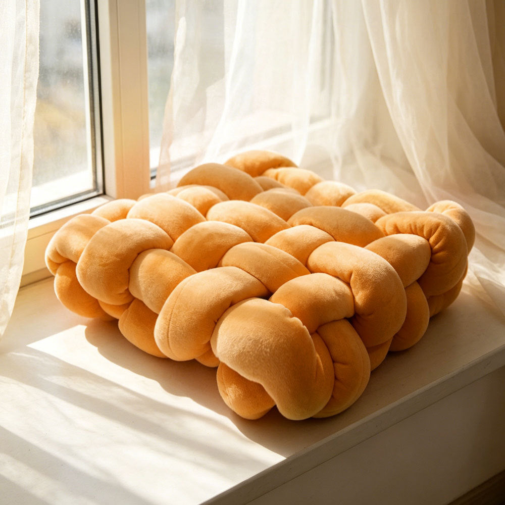 Scandinavian Woven Plush Decorative Cushion Pillow 30×33CM