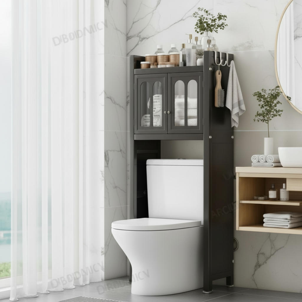 Over The Toilet Cabinet with Dust Proof Locker