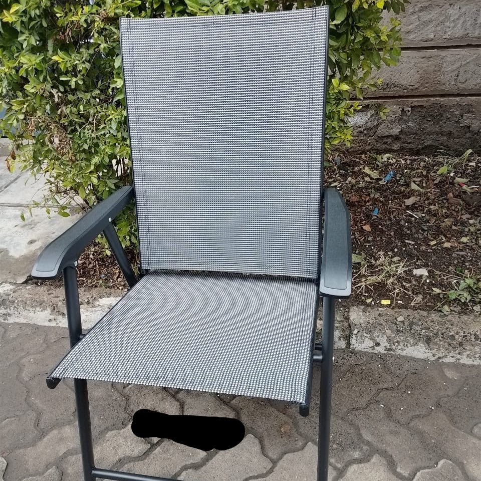Folding Outdoor Chair With Textilene Mesh And Armrests