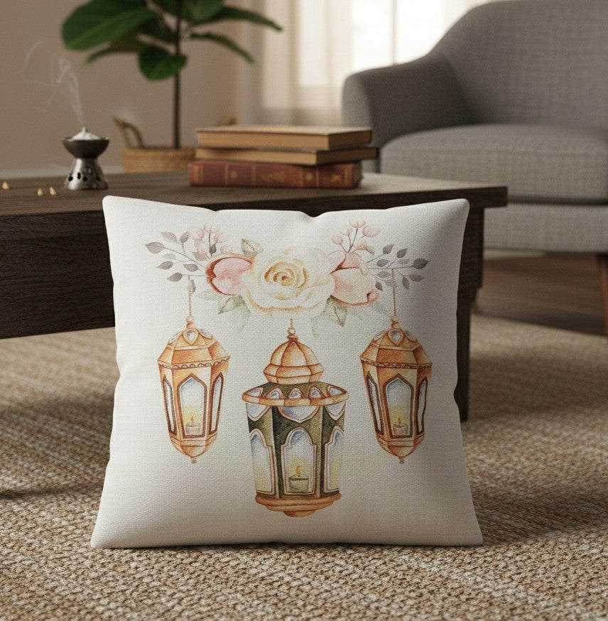 Islamic themed decorative cushion cover sized 45×45cm for home décor