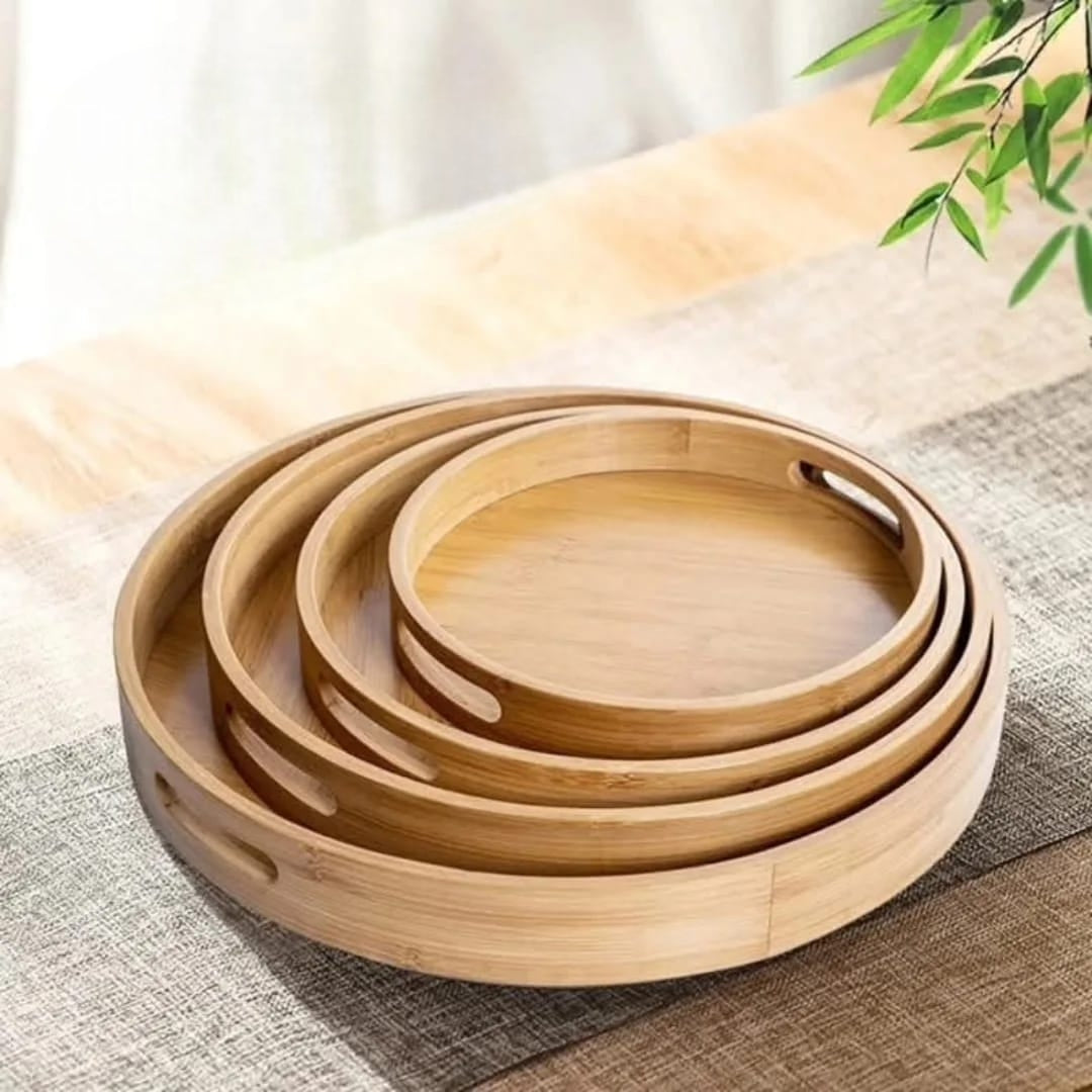 4 In 1 Bamboo Tray Set